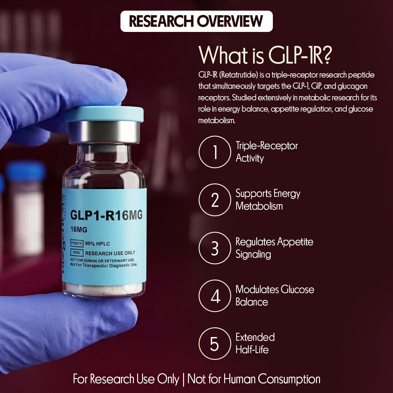 GLP1-R 16mg ·  Retatrutide (Triple Receptor Agonist)